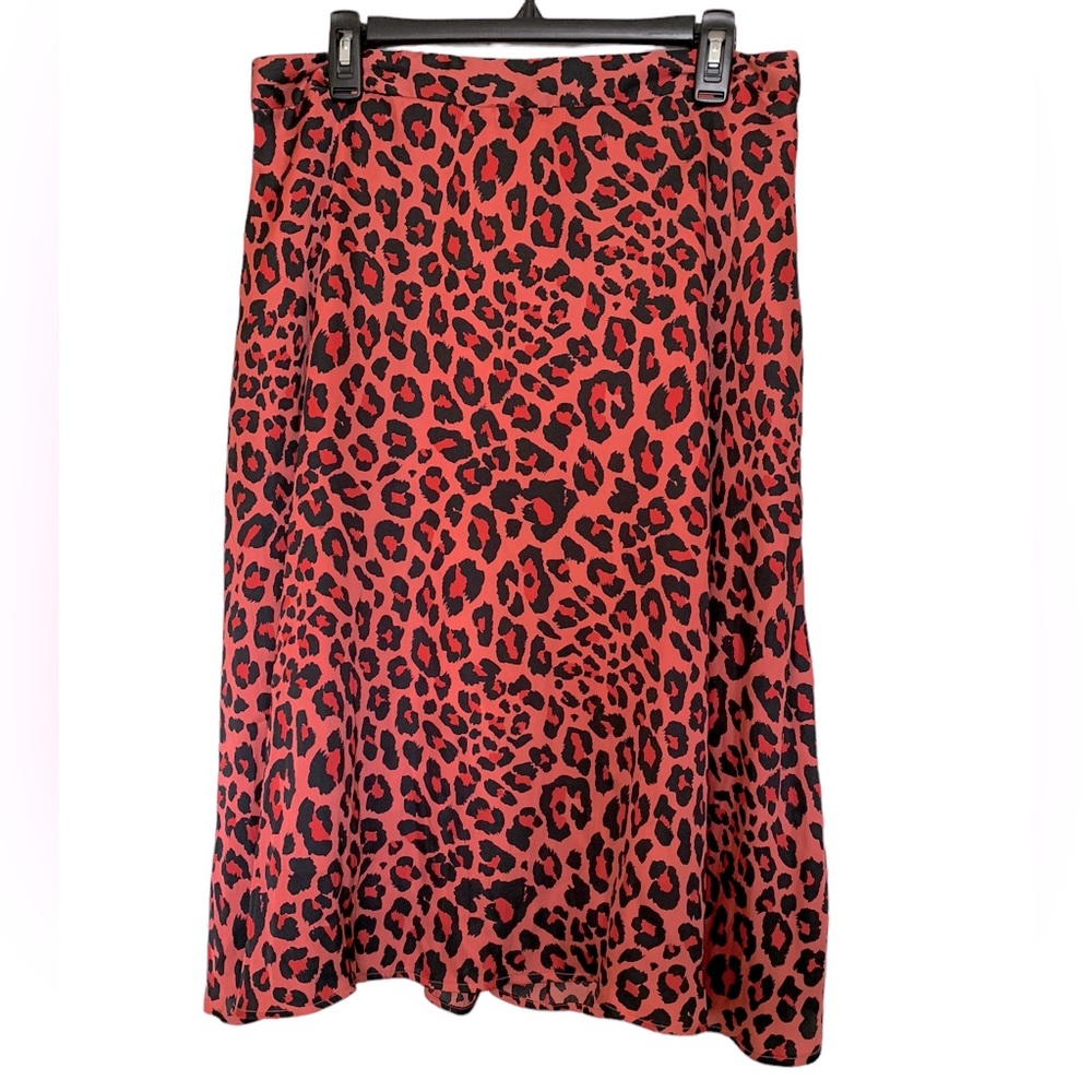 Animal print satin look skirt size 12